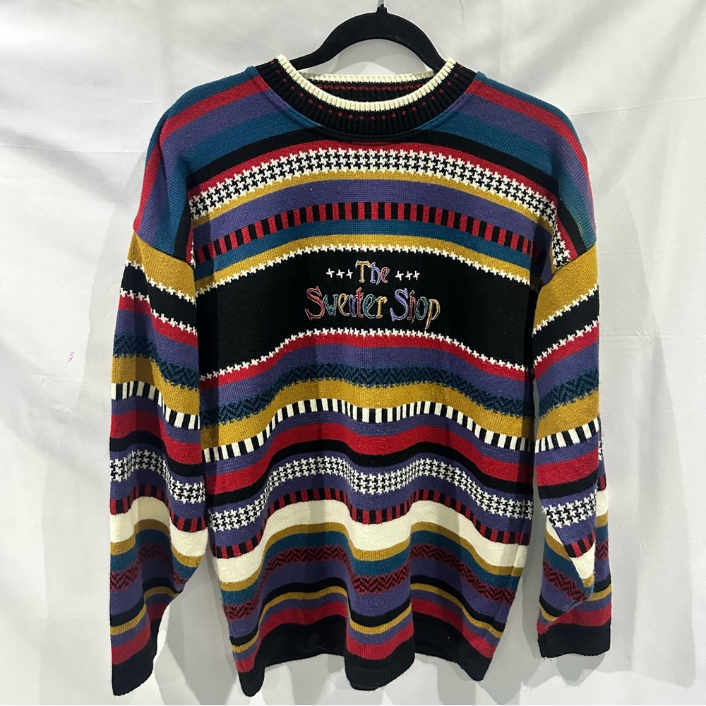 Vintage 90s The Sweater Shop Striped Knit Sweater Multicolor Retro Pullover